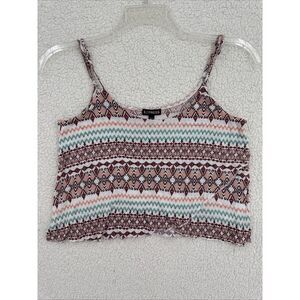 Express Tank Top Women Size S Multicolor Southwest Cropped Spaghetti Strap Modal
